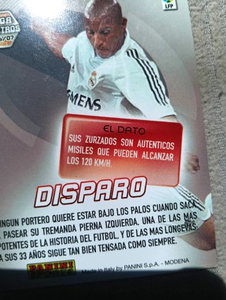 Cromo Roberto Carlos Disparo