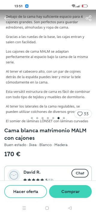 Cama blanca con cajones
