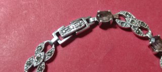Pulsera de plata y amatistas muy antigua vintage