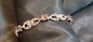 Pulsera de plata y amatistas muy antigua vintage