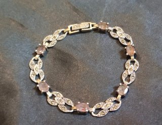 Pulsera de plata y amatistas muy antigua vintage