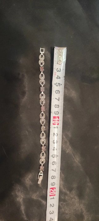 Pulsera de plata y amatistas muy antigua vintage