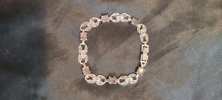 Pulsera de plata y amatistas muy antigua vintage