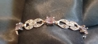 Pulsera de plata y amatistas muy antigua vintage