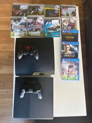 Consolas PS3 + PS4 con 11 juegos