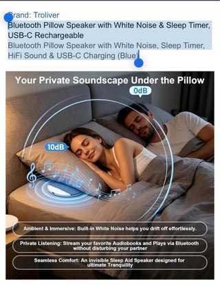 Altavoz Bluetooth Troliver Azul para Dormir
