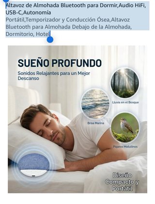 Altavoz Bluetooth Troliver Azul para Dormir