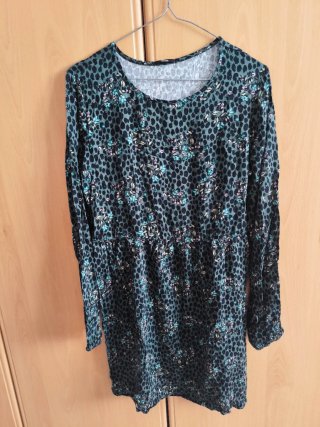 Vestito corto Tezenis verde animalier e floreale