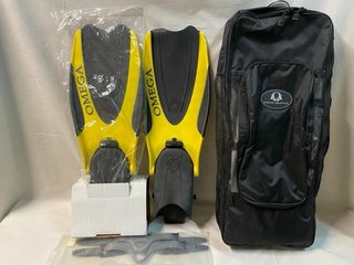 Aletas de buceo OMEGA AQUATICS plegables