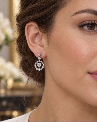 Orecchini Cuore Zirconi Argento 925 romantici