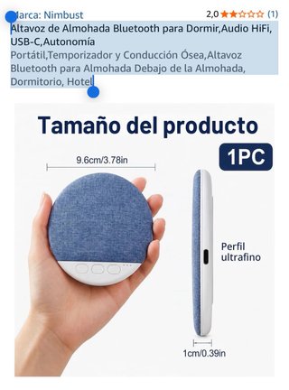 Altavoz Almohada Bluetooth Troliver Azul