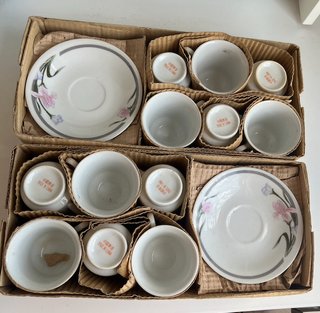 Juego vajilla 12 tazas café porcelana vintage