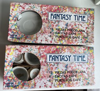 Juego vajilla 12 tazas café porcelana vintage