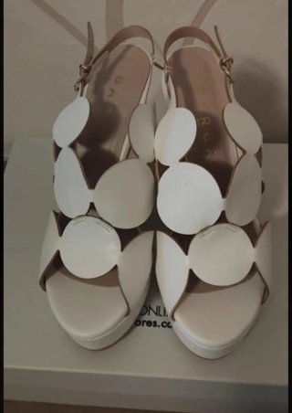 Sandali Barca donna con plateau bianchi