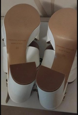 Sandali Barca donna con plateau bianchi