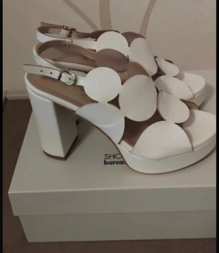 Sandali Barca donna con plateau bianchi