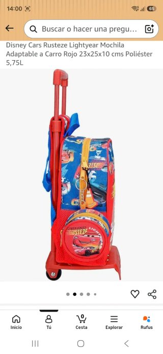 Mochila con ruedas Rayo McQueen
