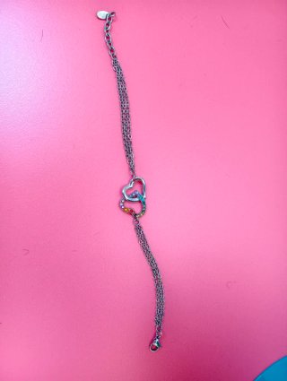Pulsera Lotus Acero Corazones Multicolor