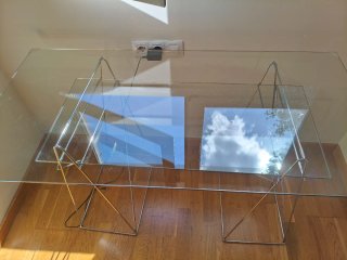 Mesa escritorio cristal y metal