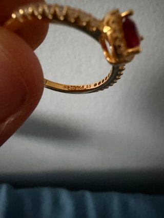 Anillo Pandora Corazón Rojo y Dorado SIN CAJA