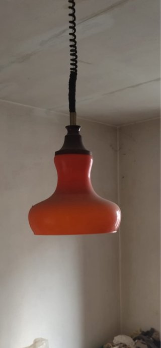 Lampadario vintage anni '60 vetro opalino