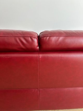 Sofá de Piel Rojo Conforama 3 Plazas