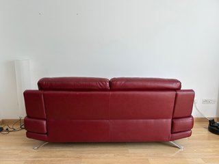 Sofá de Piel Rojo Conforama 3 Plazas