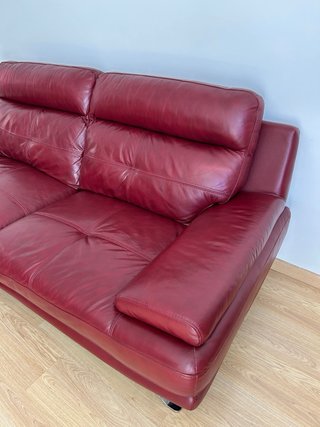 Sofá de Piel Rojo Conforama 3 Plazas