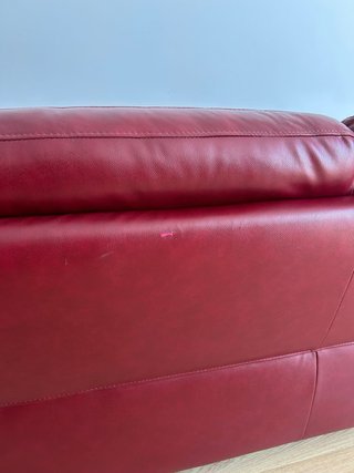 Sofá de Piel Rojo Conforama 3 Plazas