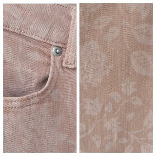 Pantalón campana Slowlove floral rosa Talla 42
