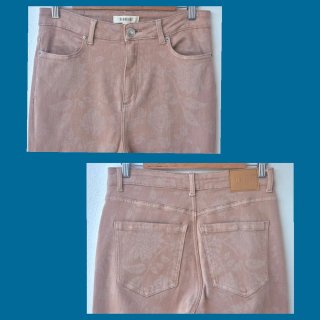 Pantalón campana Slowlove floral rosa Talla 42