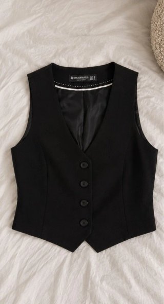 Blazer Stradivarius Preto Tamanho S
