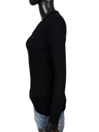 Tommy Hilfiger Maglione Donna M Nero Slim Cotone