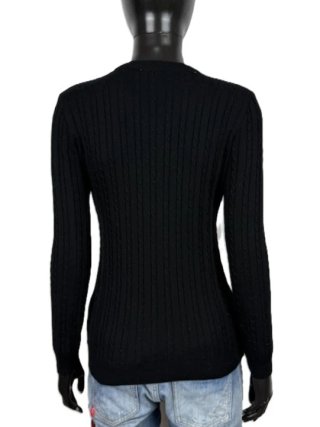 Tommy Hilfiger Maglione Donna M Nero Slim Cotone