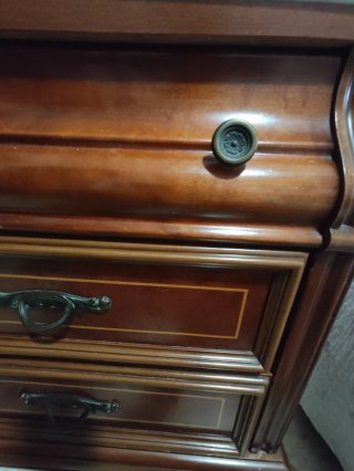 Mesita de noche antigua madera y mármol