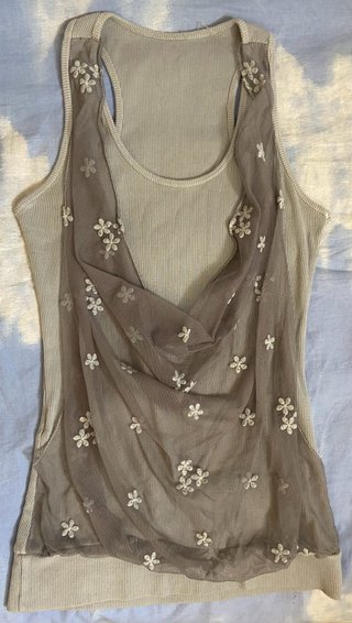 Blusa top vintage con encaje flores
