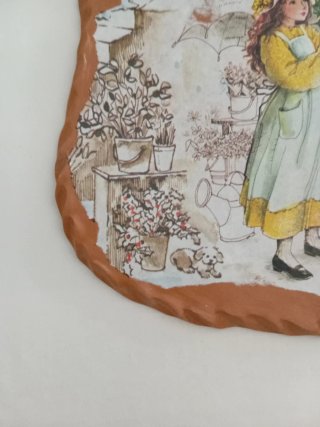Quadretto vintage decoupage stile Sarah Kay