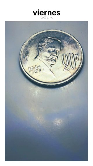 Moneda 20 centavos 1981 México