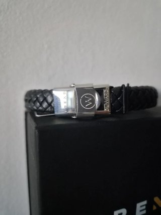 Pulsera Cuero y Plata Calavera Cruz
