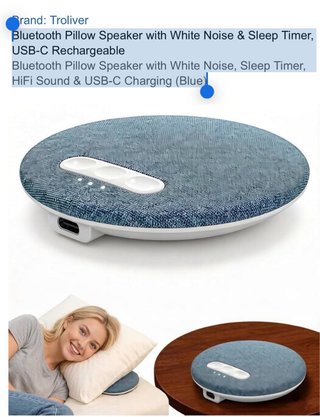 Altavoz Almohada Bluetooth Dormir HiFi USB-C