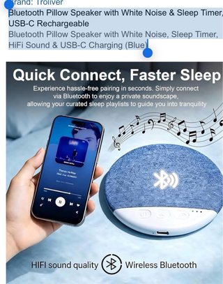 Altavoz Almohada Bluetooth Dormir HiFi USB-C