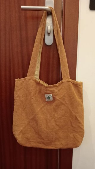 Bolso de lona de cáñamo color teja