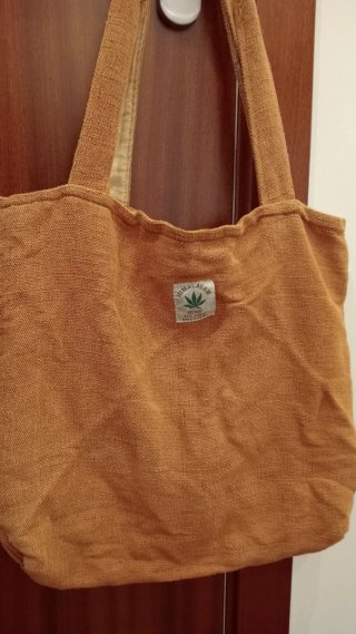 Bolso de lona de cáñamo color teja