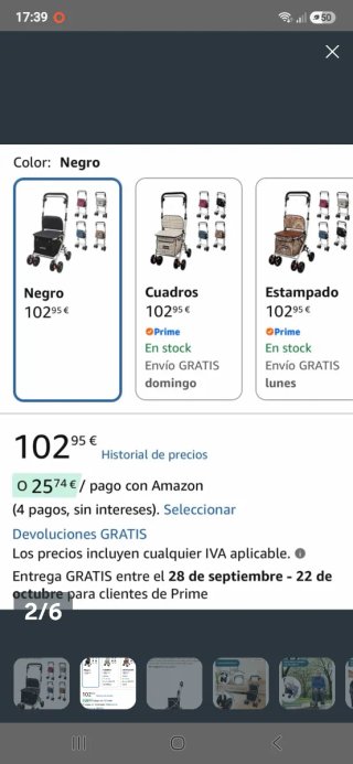 Andador con asiento y cesta para la compra