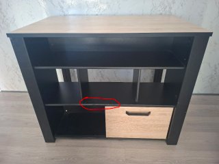 Mesa barra madera negra y marrón