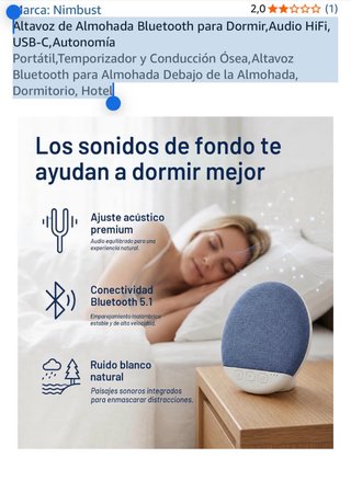 Altavoz Bluetooth para Dormir Hi-Fi