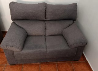 Sofá 2 y 3 plazas gris tela