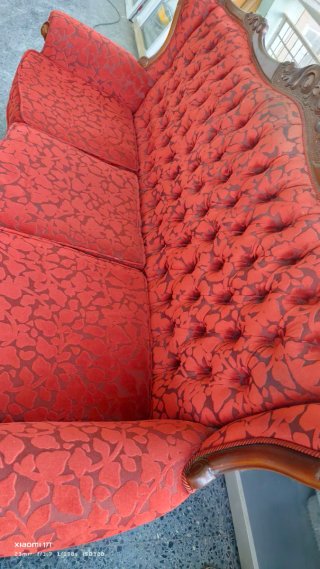 Conjunto Sofá y Sillones Clásico Rojo