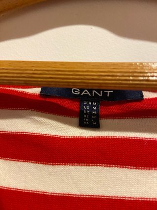 Blusa Gant punto roja y blanca