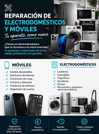 REPARACIÓN DE ELECTRODOMÉSTICOS Y MÓVILES